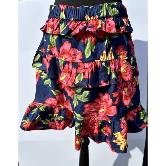 Walter Baker NWT Christine Ruffled Mini Skirt Size XL Tropical Floral Print - Picture 2 of 9